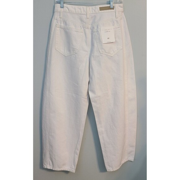 Cello The Barrel Jean White Sz 1 (S) Streetwear Trendy Modern Comfortable Chic - Picture 2 of 15